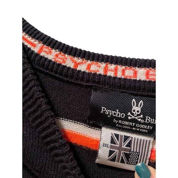 Psycho Bunny Striped Crew Neck Sweater 3X - Picture 3 of 5